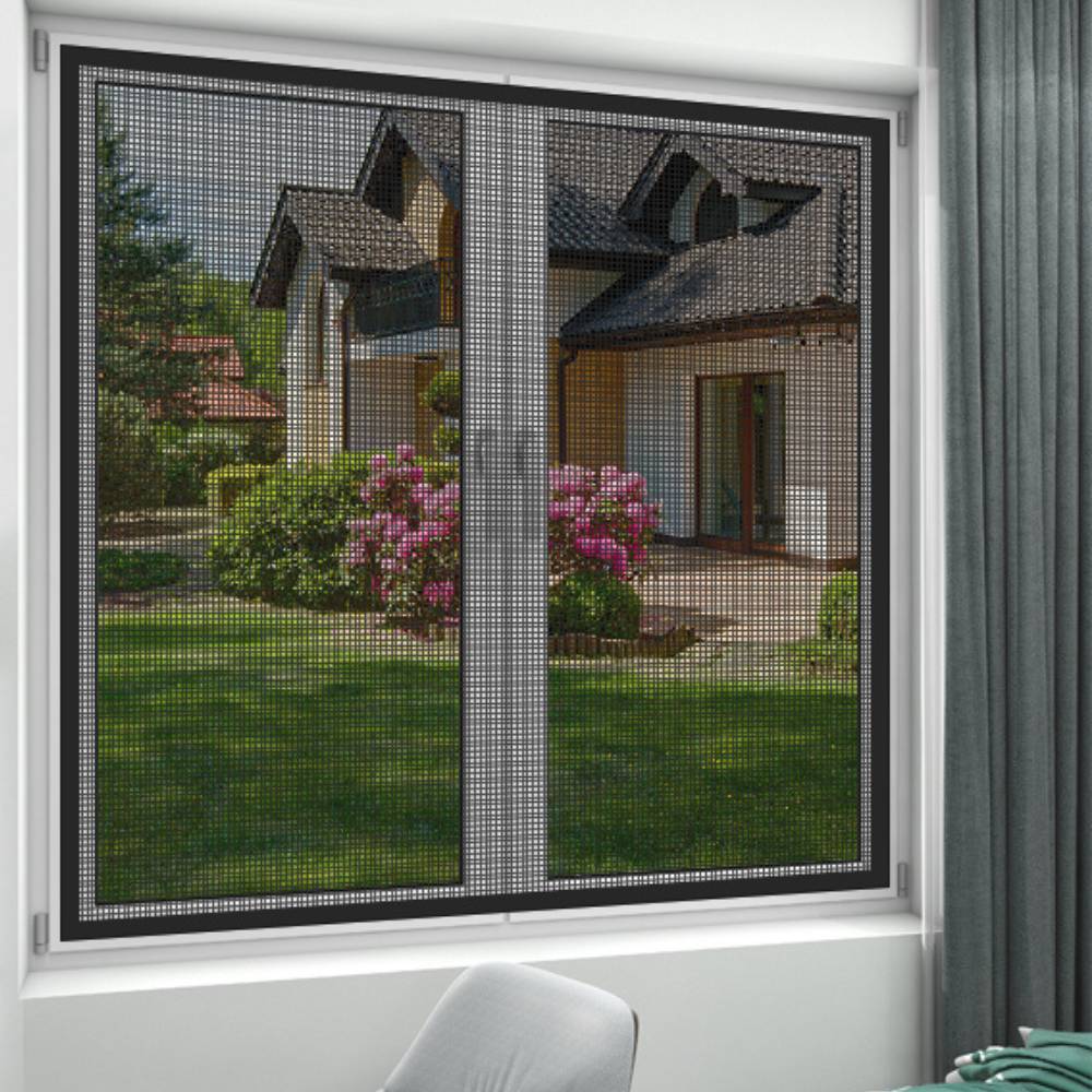 Velcro Window Screen - Black Edge / Standard Mesh (Grey) / 39" x 39": image 5